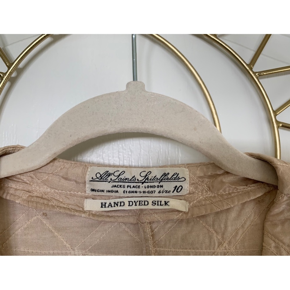 All Saints Vintage Quilted Cream Zippered Dress - Picture 4 of 7